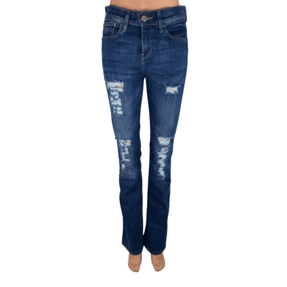 Express women's ripped blue jeans size 2R - Picture 1 of 2